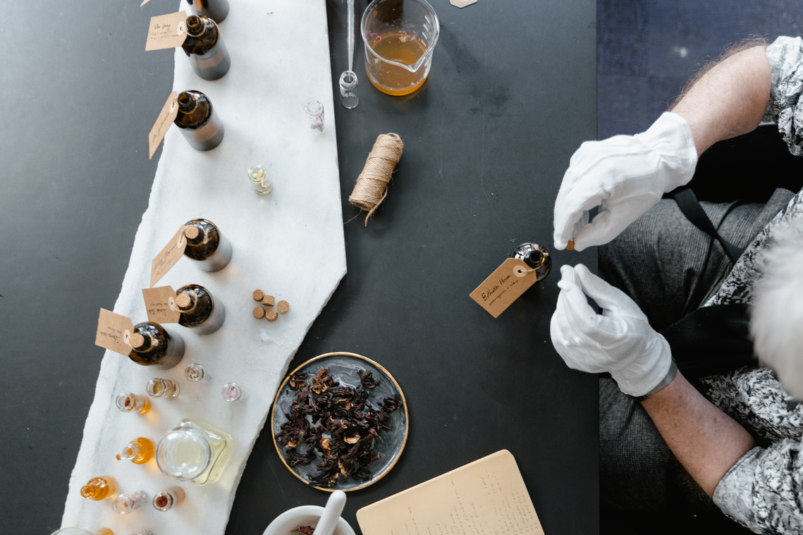 A Man Making Perfume